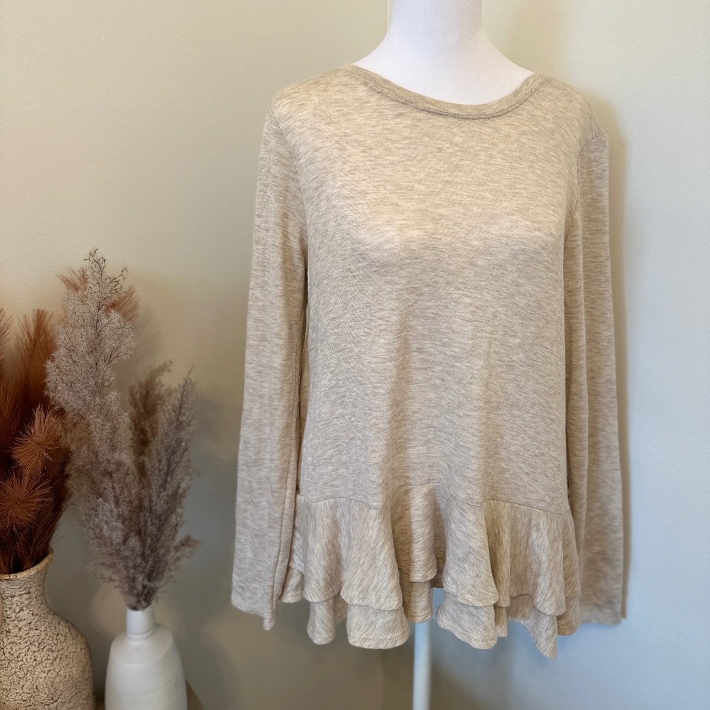 Heather cream tunic with detailed back